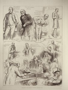Schizzi nella Camera dei Comuni: tempo delle domande, da The Illustrated London News, 18 febbraio 1882 da English School
